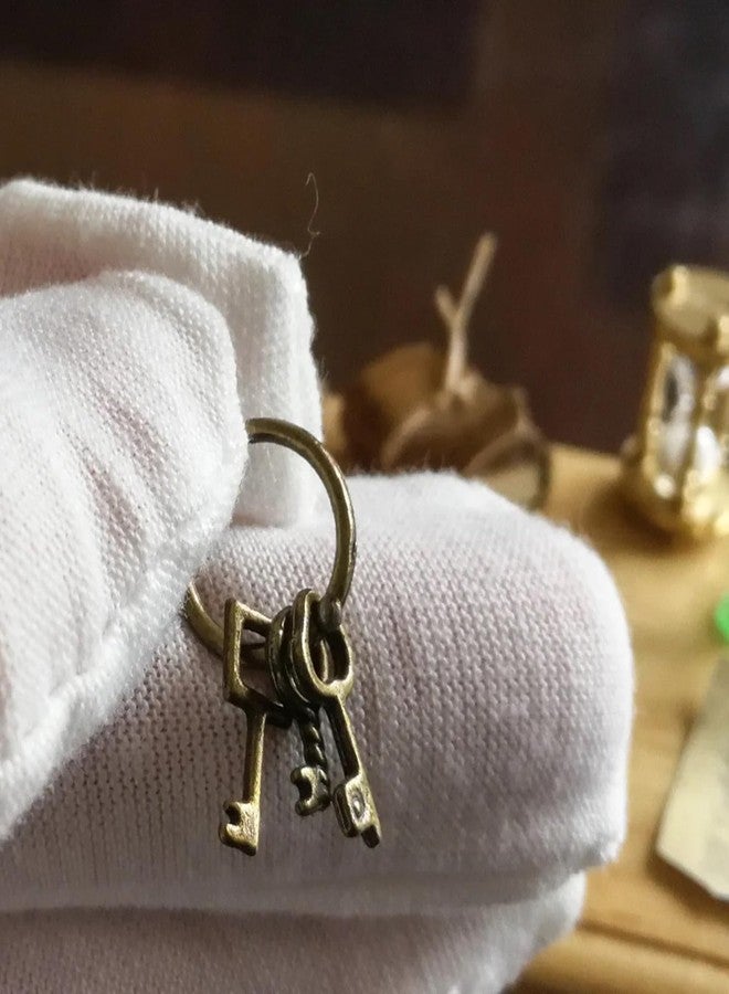 RillyRellow Dollhouse Miniature Key, 1:6 Scale Tiny Key Pendants, Set of Three Skeleton Keys, Miniatures Metal Keys, for Dollhouse Miniature Making Crafts (5PCS) - Image 4